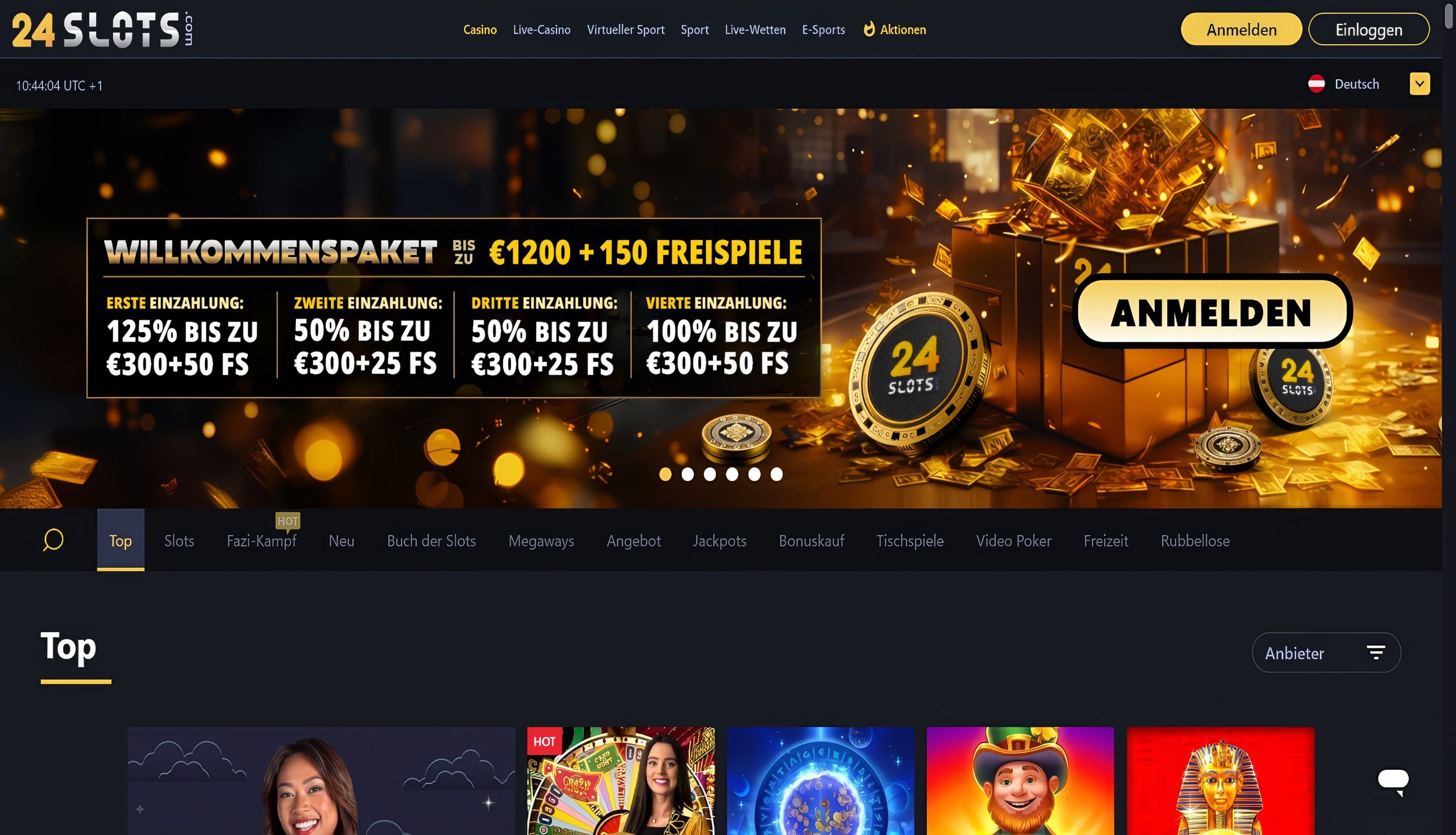 24slots Casino desktop screenshot 1